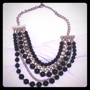 Black and gold statement necklace
